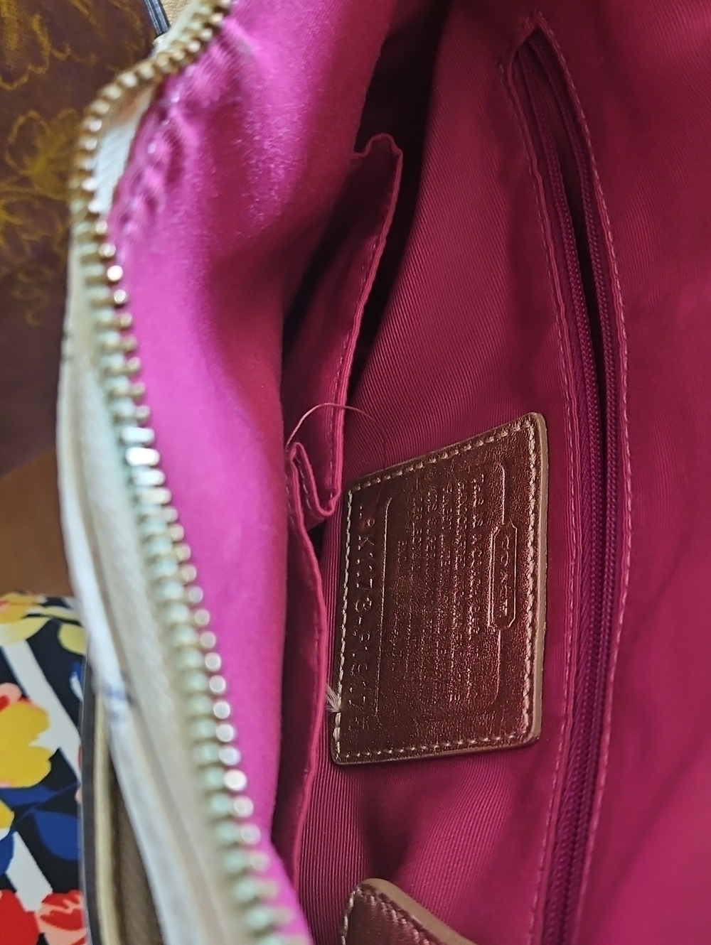 Coach Tattersall Plaid Peyton Shoulder Bag Gold Leather Trim Dustbag And Tag - Picture 4 of 6